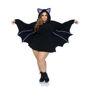 Moonlight Bat Dress – Cute and Cozy Bat Costume with Wing Sleeves and Ear Hood